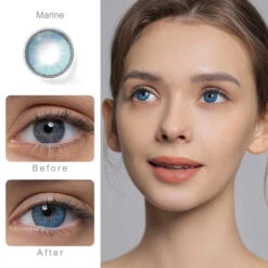 Hidrocharme Marine Blue Coloured Contacts -Halloween Contact Lenses Cheap Store 1
