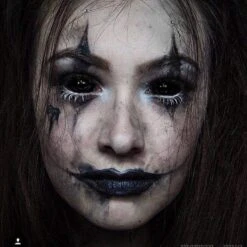 22MM Full Eye Black Sclera -Halloween Contact Lenses Cheap Store HalloweenBlackSclerafulleye