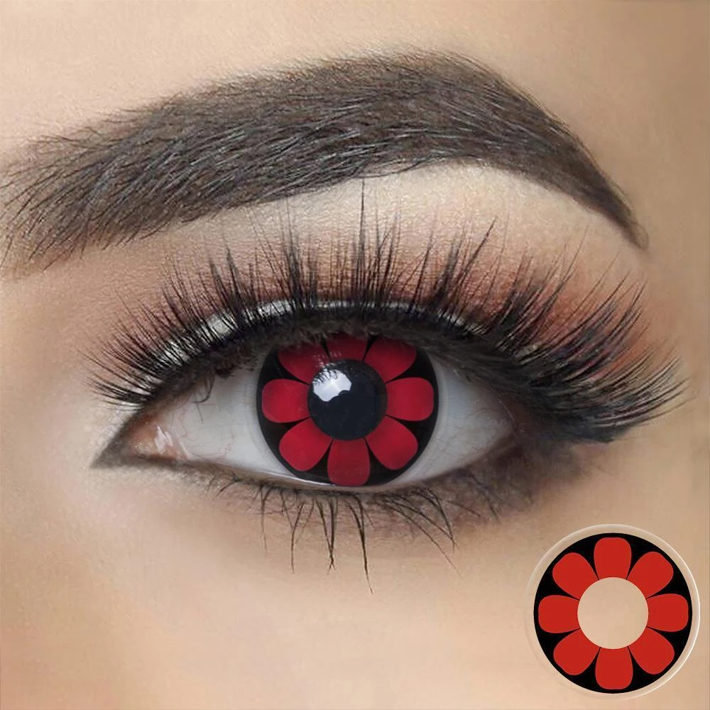 Red Daisy Halloween Contacts 1 Red Daisy Halloween Contacts