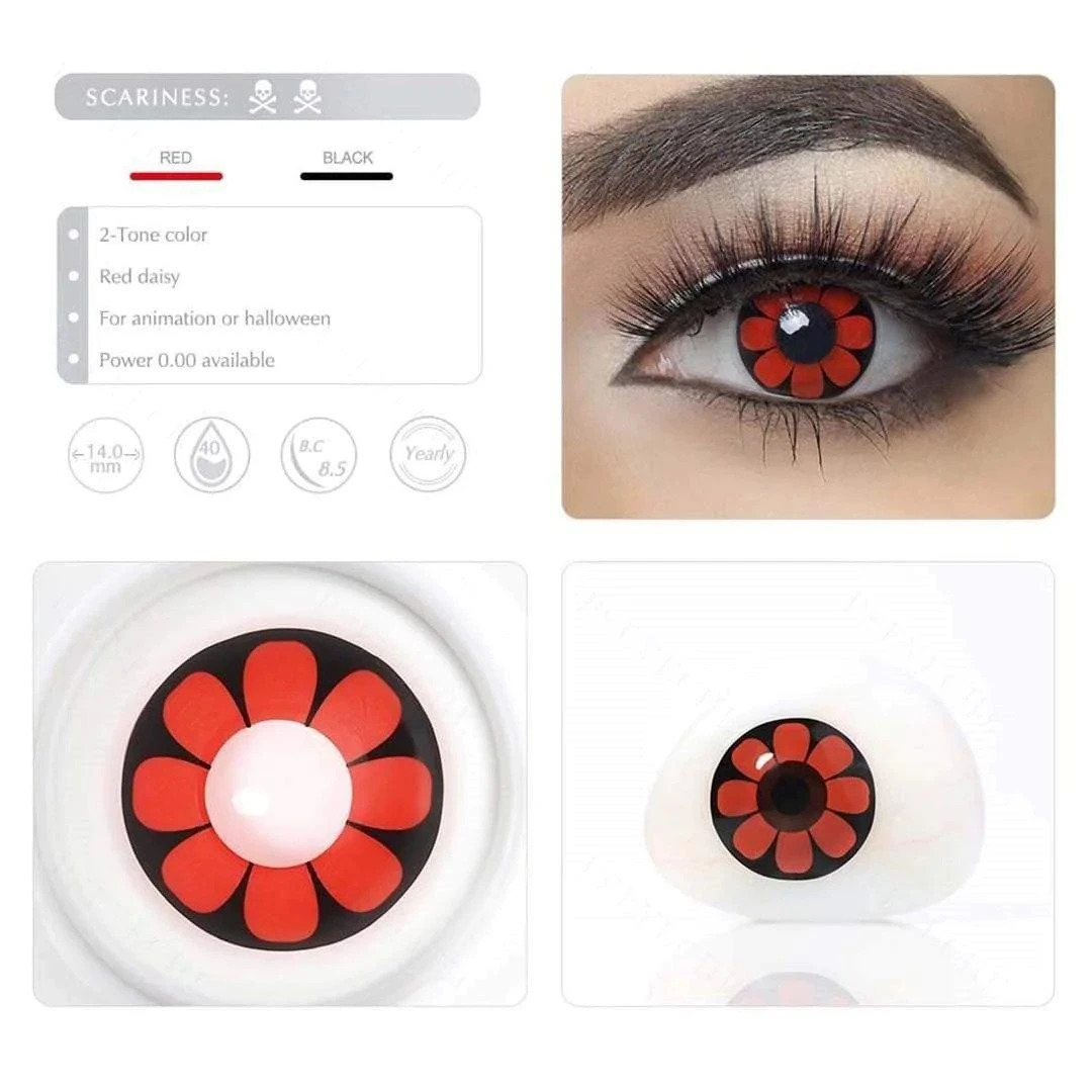 Red Daisy Halloween Contacts 5 Red Daisy Halloween Contacts - Image 5