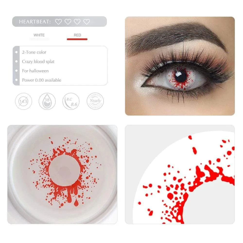 Crazy Blood Splat Halloween Contacts 6 Crazy Blood Splat Halloween Contacts - Image 6