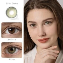 Symphony 3Con Green Coloured Contacts -Halloween Contact Lenses Cheap Store twinklens freshgo colored contacts yellowgreen 0 00 symphony 3con green eyes 29844443496529 1800x1800 847f4ca1 4d40 4ed6 804a f986b358ca64